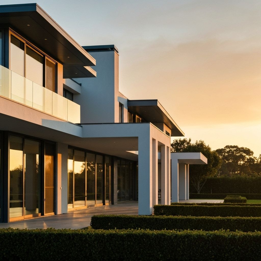 Luxury modern home at night